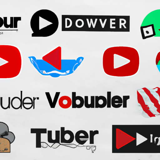 קולאז' של סמלי לוגו פופולריים להורדה של YouTube